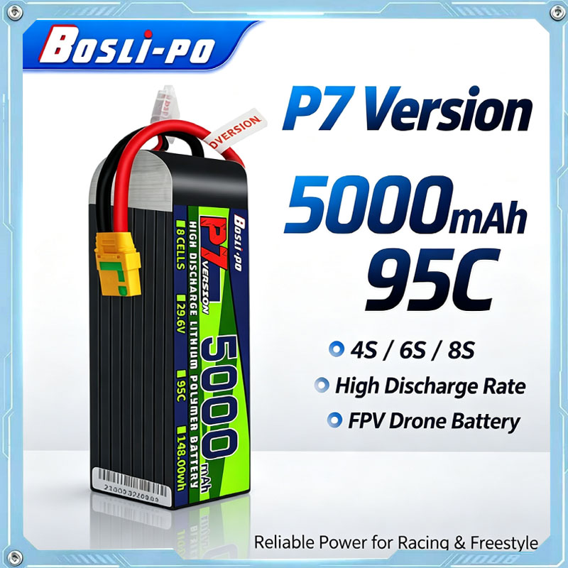 Drone Racing Battery - Boslipo P7 Versie 5000mAh 95C LiPo