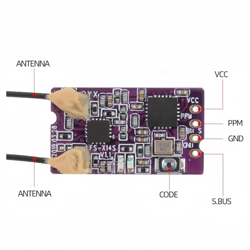 Flysky FS-X14S Ontvanger 14CH  - Drone Racing Antenna recensie en prijs
