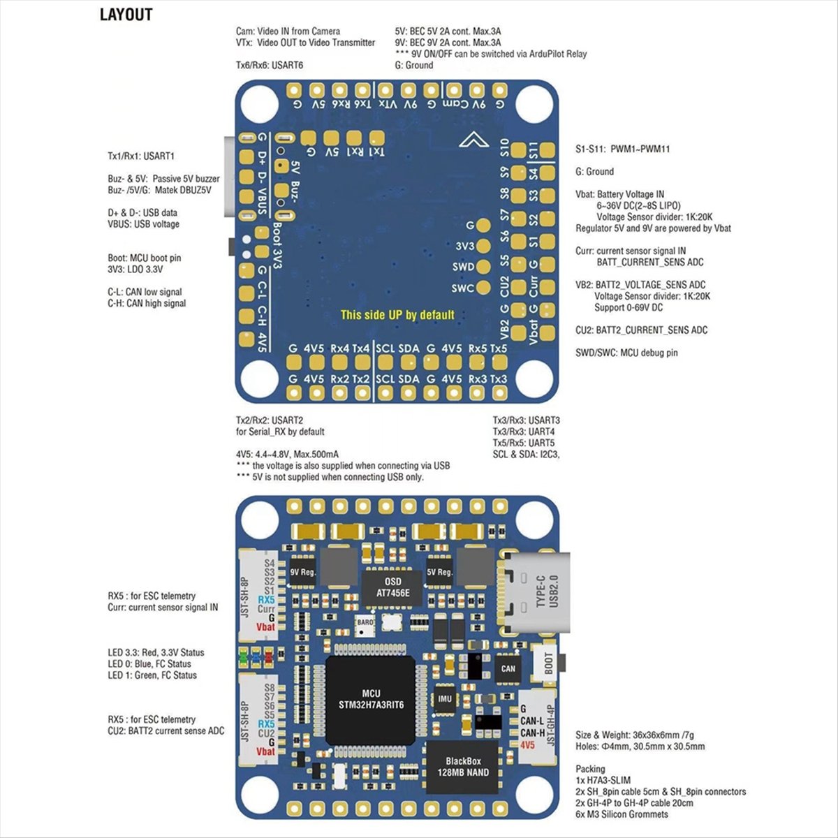 A99X H7A3-SLIM Flight Controll - Drone Racing Flight Controller recensie en prijs